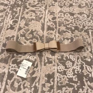 Belt- Beige with Gold and Beige Bow